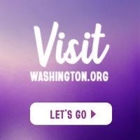 a purple background with the words visit washington org let's go